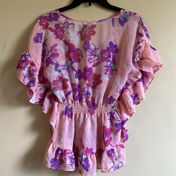 Candies cute floral pink and purple blouse S - Picture 3 of 5